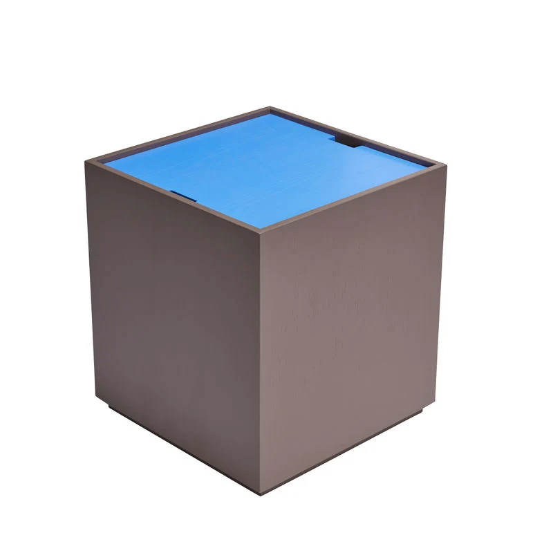 Hübsch Vault opbergboxen, blauw, bruin met Slot