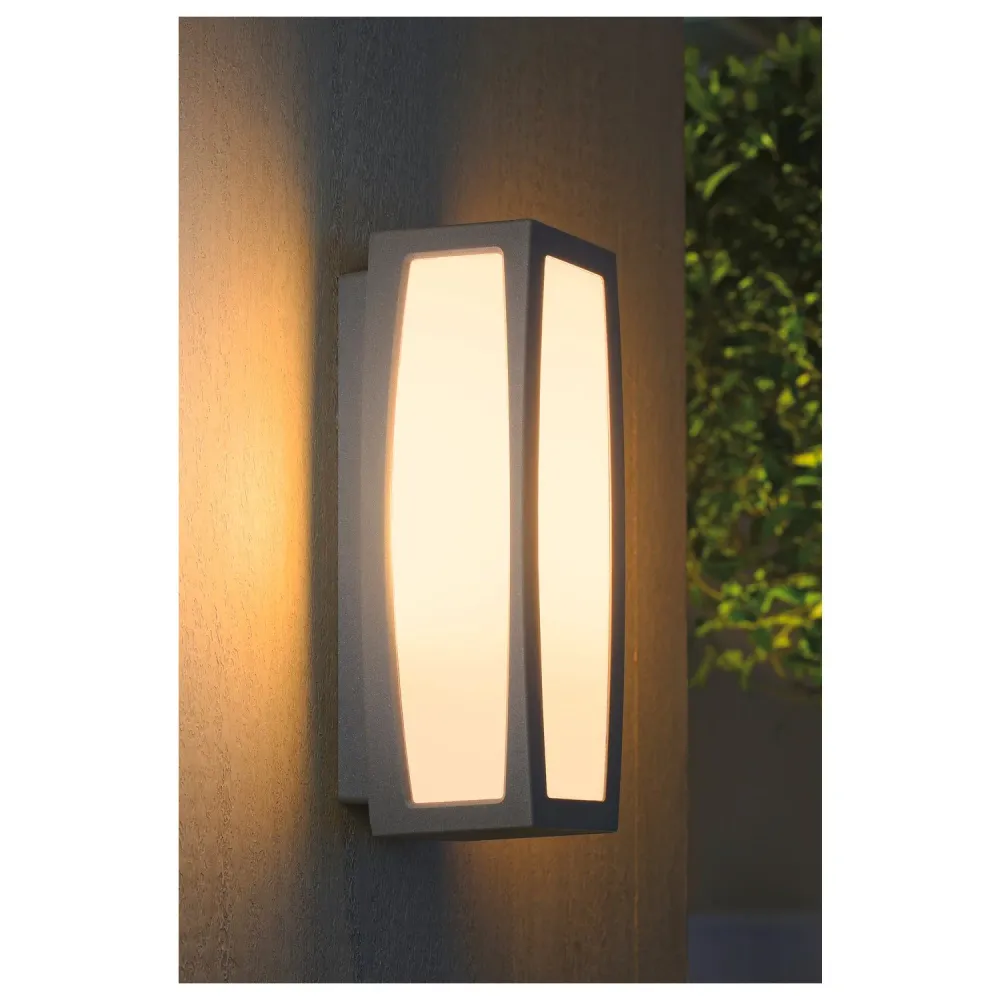 SLV Buitenlamp MERIDIAN BOX SENSOR IP54 Grijs met Slot