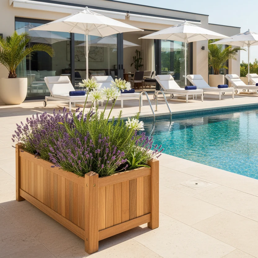 Teak Planter Box Bali (30 × 70 × 37 cm)