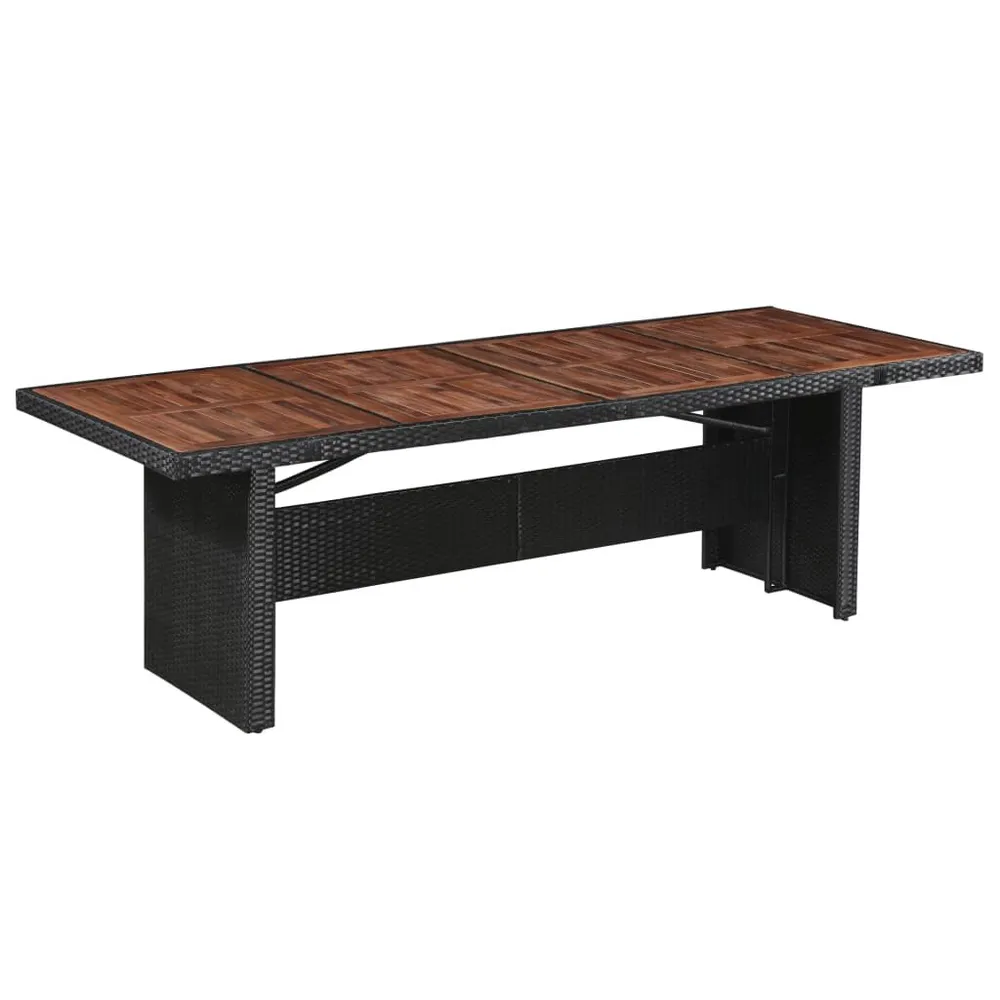 Eet- Tuintafel 240x90x74 cm poly rattan en massief acaciahout