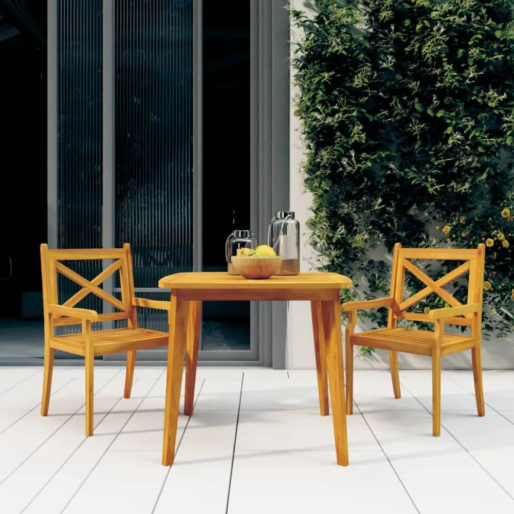 Uitschuifbare Tuintafel 85x85x75 cm massief acaciahout
