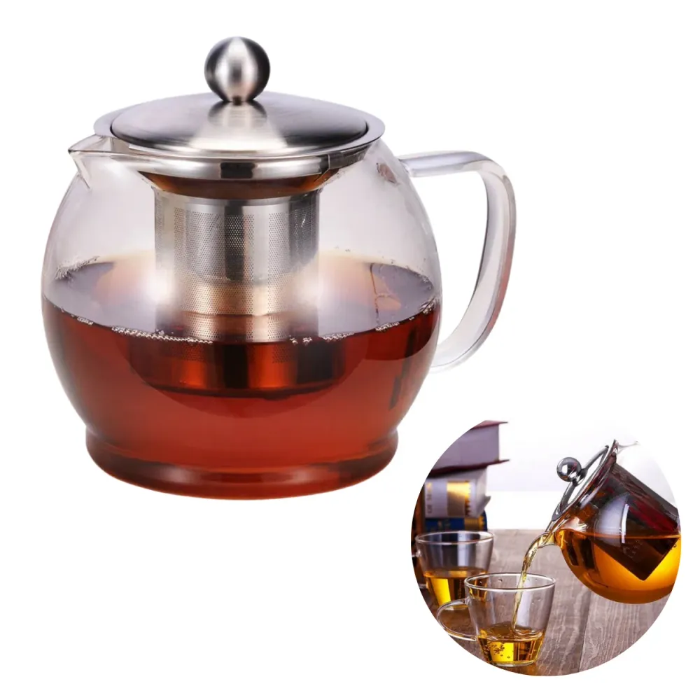 Cheqo® Theepot met Filter - Uitneembaar Filter - 1.2 liter - RVS