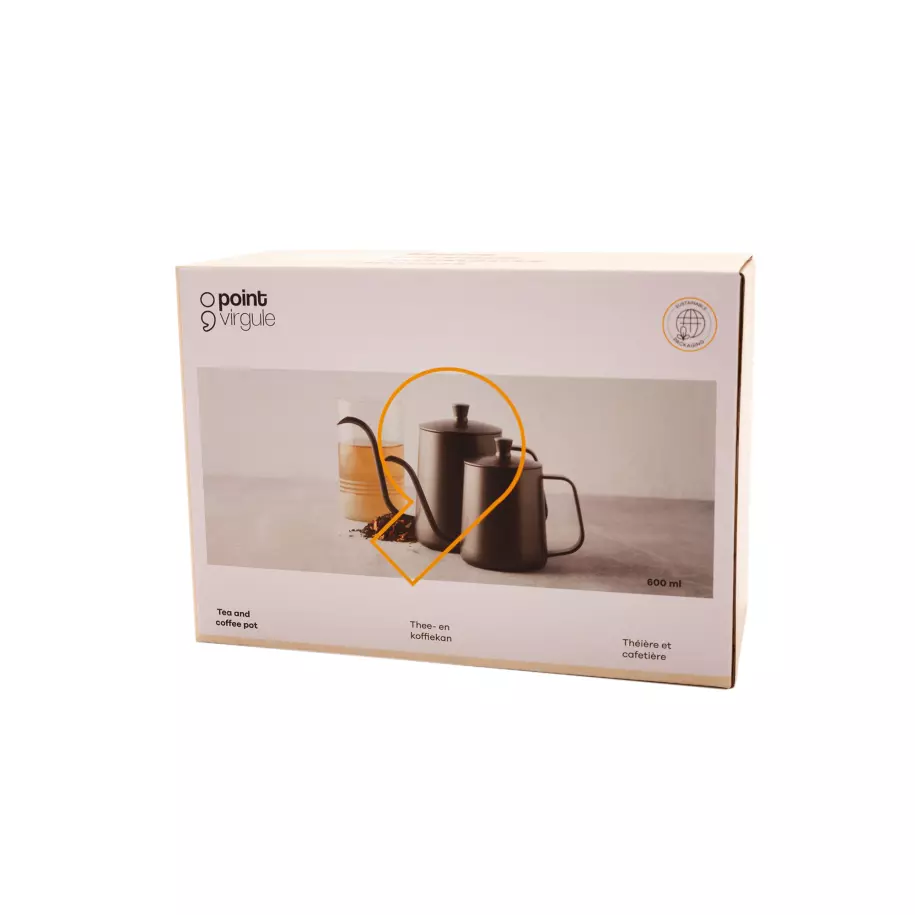 Thee- en koffiekan zwart 600ml Pointvirgule