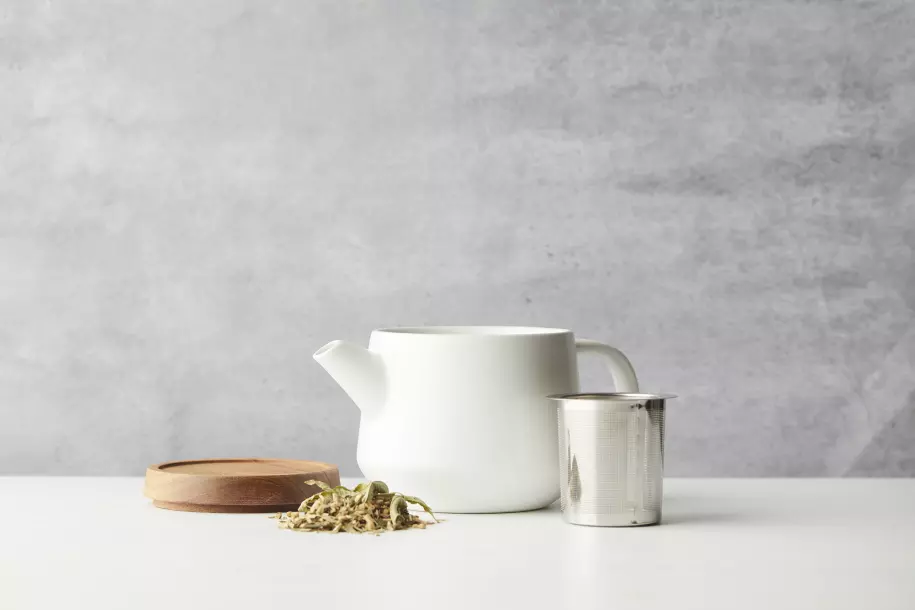 Theepot met deksel uit acacia wit 600ml Pointvirgule