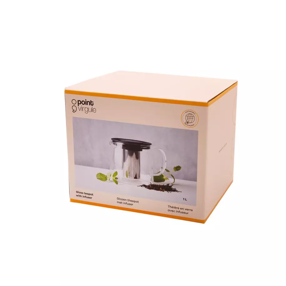 Theepot met infuser zwart 1L Pointvirgule