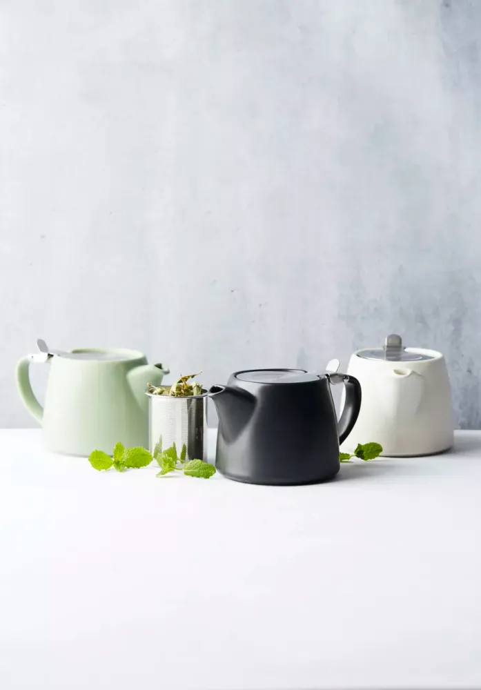 Theepot met thee infuser mat gebroken wit 500ml Pointvirgule