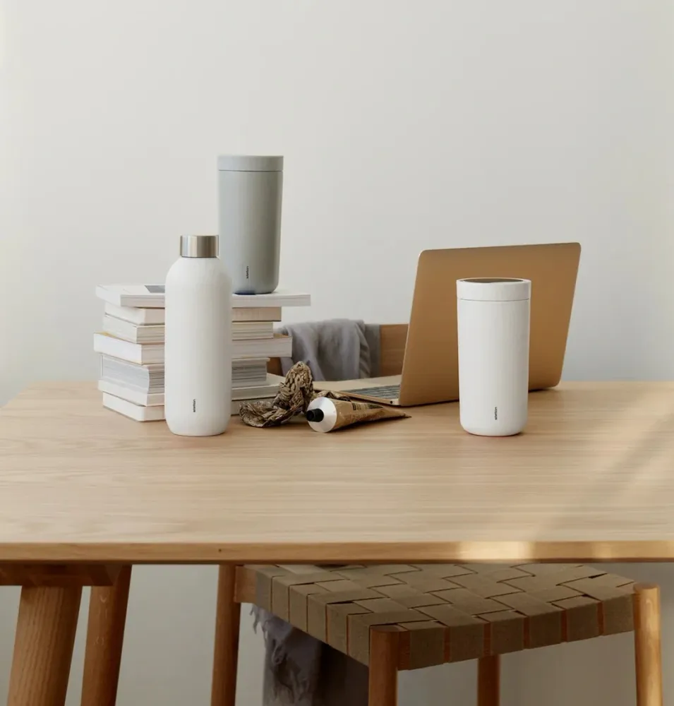 Stelton Keep Cool vacuum thermosfles 600ml mat krijt