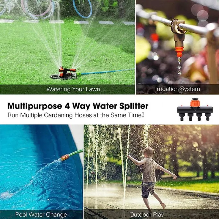 AquaFlow™ | 4-weg Tuinslangverdeler voor Optimale Bewatering