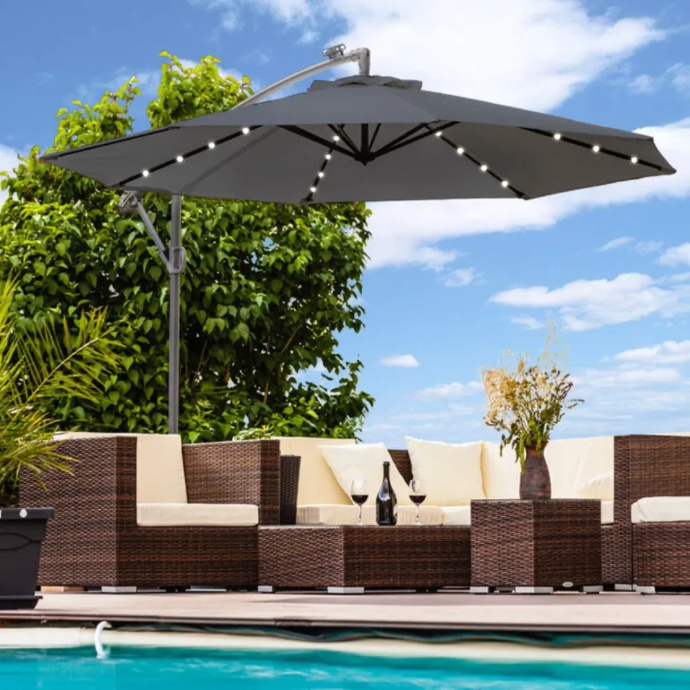 Floraya - Zweefparasol 300 350cm - LED verlichting - Div. Kleuren Eve-Motion