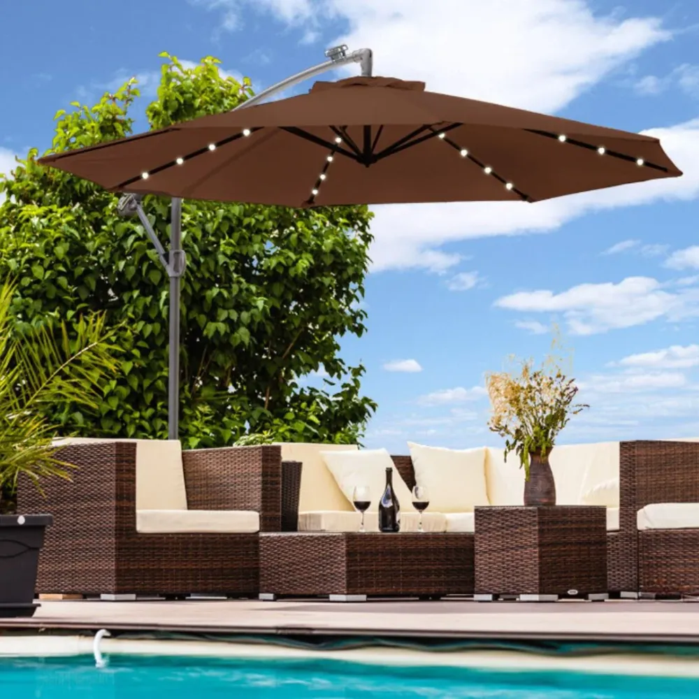 Floraya - Zweefparasol 300 350cm - LED verlichting - Div. Kleuren Eve-Motion