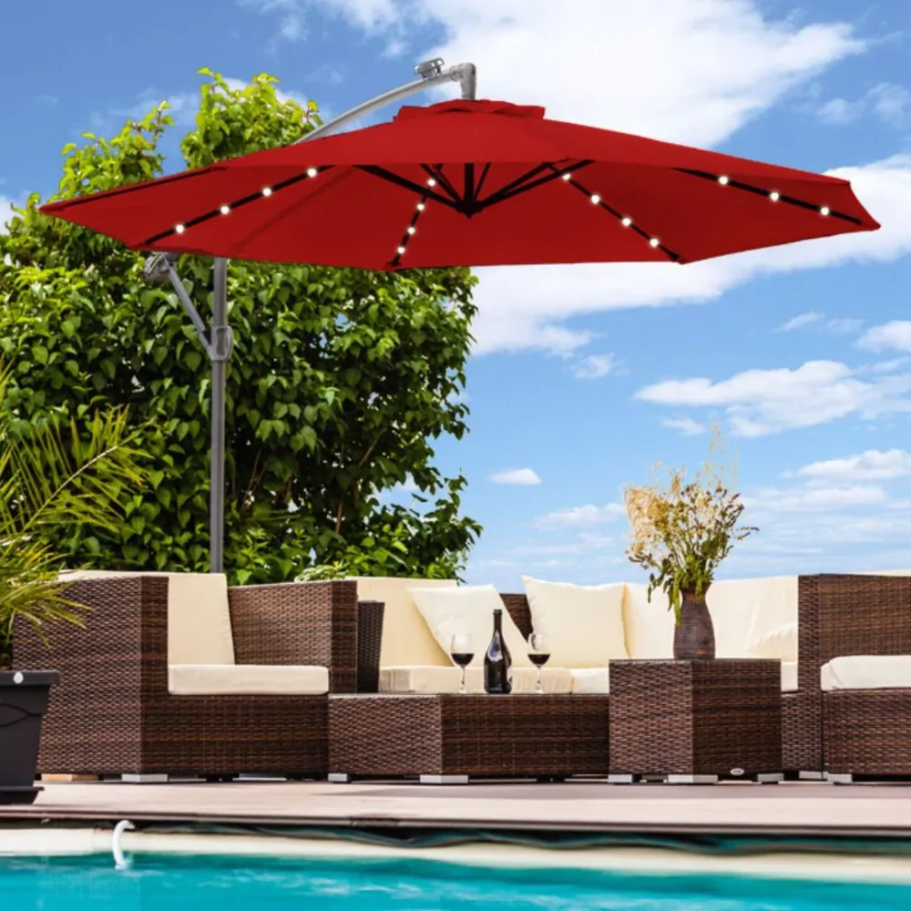 Floraya - Zweefparasol 300 350cm - LED verlichting - Div. Kleuren Eve-Motion