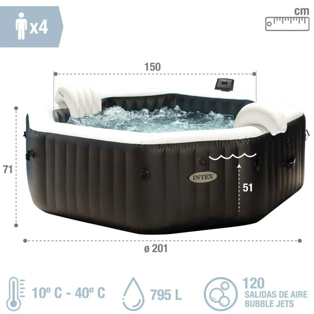 Opblaasspa Intex 201 x 71 x 201 cm 795 L