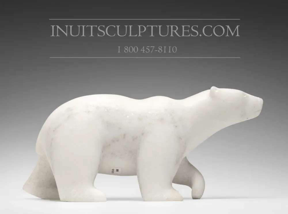16" Striking Marble Walking Bear Tuk Nuna