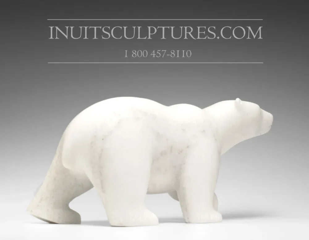16" Striking Marble Walking Bear Tuk Nuna