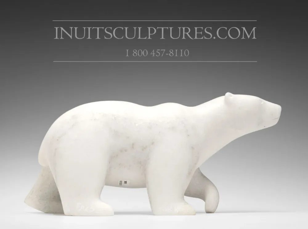 16" Striking Marble Walking Bear Tuk Nuna