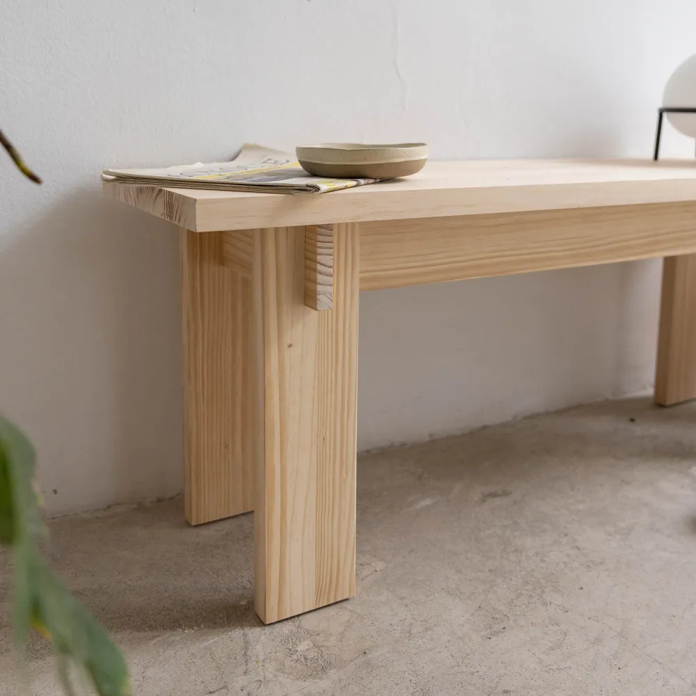 Begur medium bench eenkleurig pine wood 120 cm