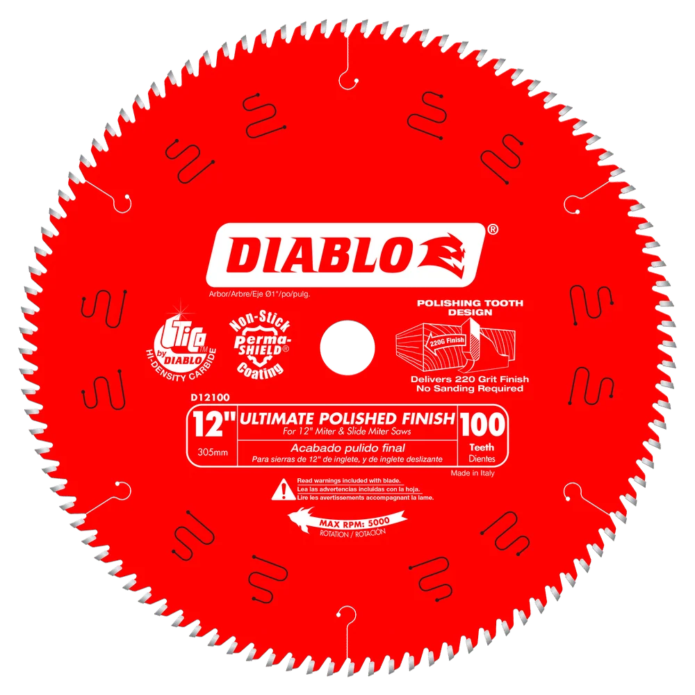 DIABLO 12 X 100 Tooth Ultimate Glanzend Finish Saw Blade