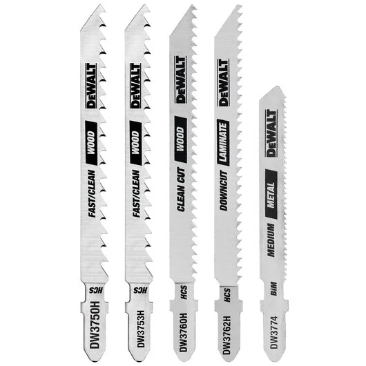 DEWALT Jigsaw Blades Set, T-Shank, 5-Piece met Telescoop Steel