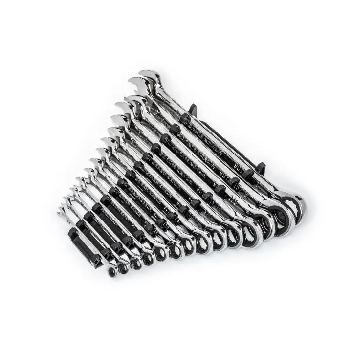 GEARWRENCH 14 PC. 90-Tooth 12 Point SAE Combination Ratcheting Wrench Set