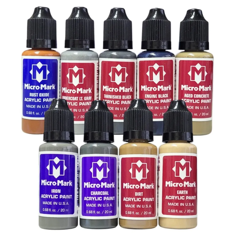 Micro-Mark Urban Terrain Plexiglas Paint Set, 9pc