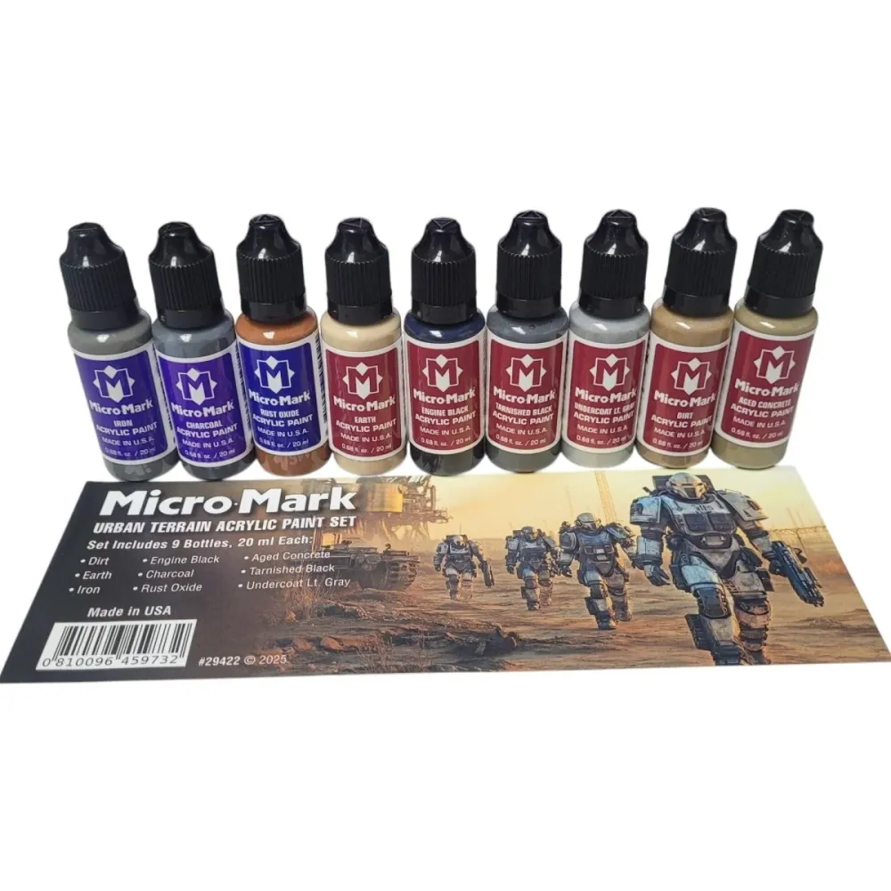 Micro-Mark Urban Terrain Plexiglas Paint Set, 9pc