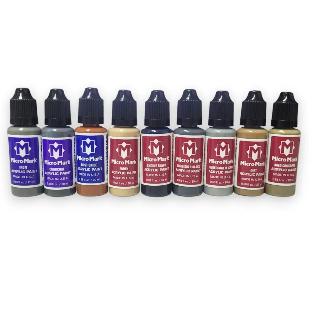 Micro-Mark Urban Terrain Plexiglas Paint Set, 9pc
