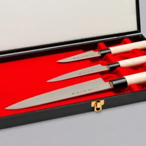[SET] Tojiro ZEN Knife Set [Gyuto + Petty + Paring] Staal en Essenhout