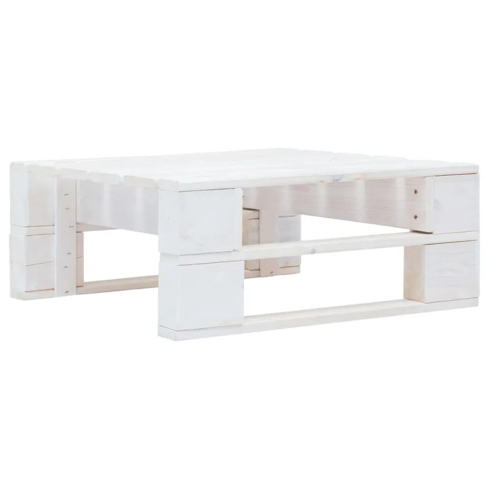 Tuinhocker pallet hout wit met Comfortgreep