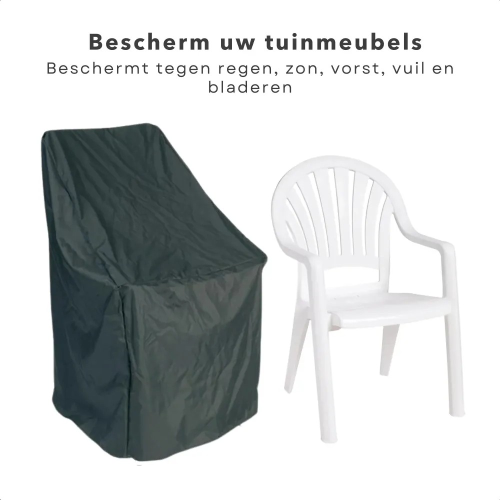 Cheqo® Afdekhoes voor Stapelstoelen - Afdekhoes Tuinset - Tuinset Beschermhoes - Tuinset Hoes - 105x68x68 cm - 210D Polyes...
