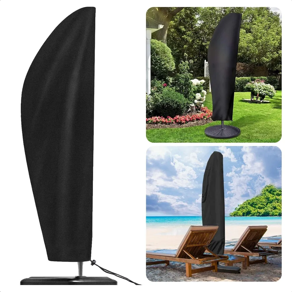 Cheqo® Beschermhoes voor Zweefparasol - Waterdicht - UV-Bestendig - 350 cm - Met Ritssluiting - Parasolhoes - Zware Kwalit...