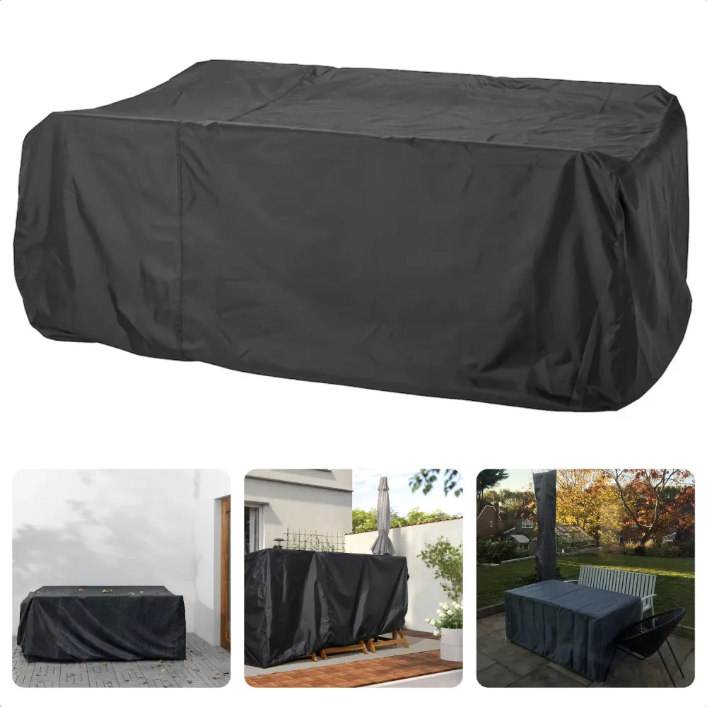 Cheqo® Buitenhoes voor Tafel - Tuinmeubelhoes - Waterbestendige Afdekhoes voor Tuintafel - Tuintafelhoes - Beschermhoes vo...