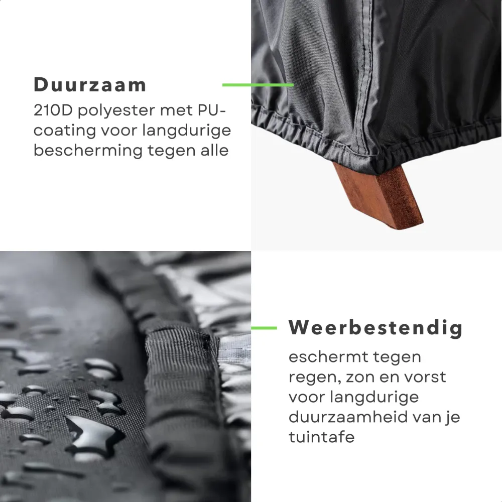 Cheqo® Buitenhoes voor Tafel - Tuinmeubelhoes - Waterbestendige Afdekhoes voor Tuintafel - Tuintafelhoes - Beschermhoes vo...