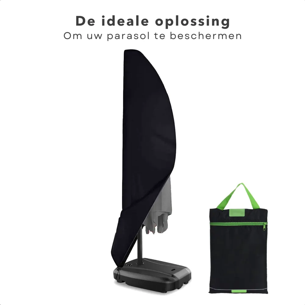 Cheqo® Parasolhoes voor Zweefparasol - Afdekhoes - 210D Polyester + PU Coating - Beschermt tegen Regen, Zon, Vorst, Vuil &...