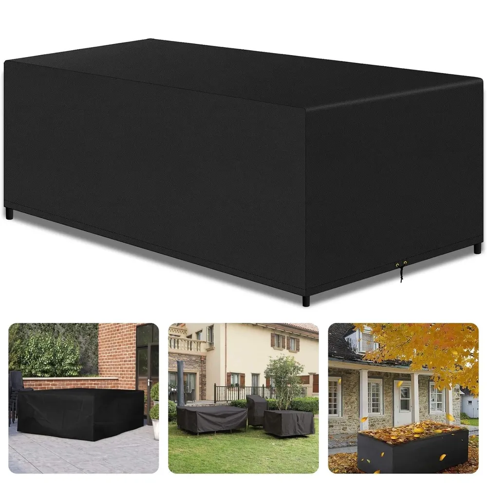 Cheqo® Waterdichte Afdekhoes voor Tuintafel - Zware Kwaliteit - Tafel Beschermhoes - 200 x 95 x H60 cm - Incl. Opbergzak -...