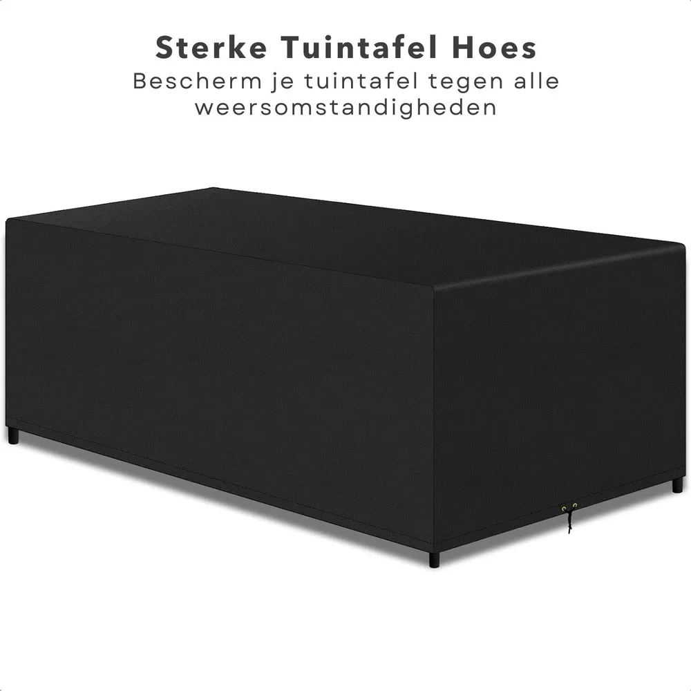 Cheqo® Waterdichte Afdekhoes voor Tuintafel - Zware Kwaliteit - Tafel Beschermhoes - 200 x 95 x H60 cm - Incl. Opbergzak -...