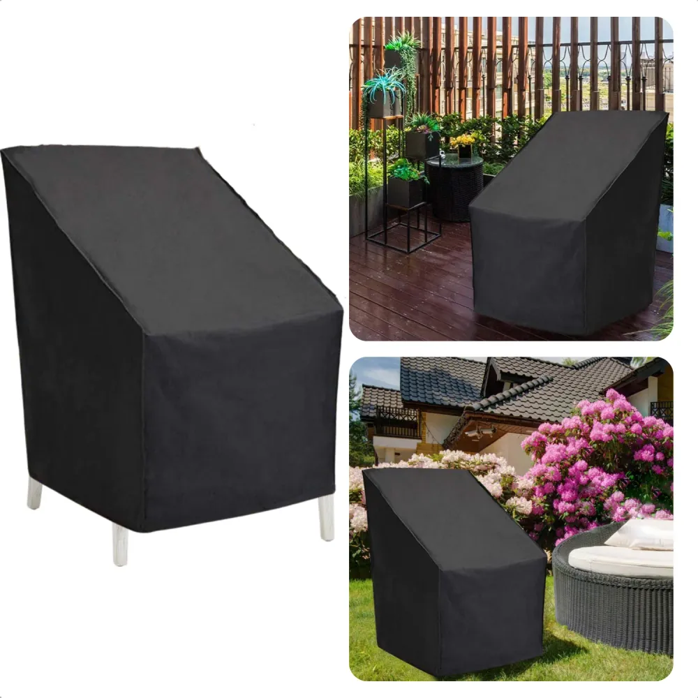 Cheqo® Waterdichte Tuinstoelhoes - Beschermhoes voor Buitenmeubilair - Trekkoord - 66 x 66 x 107 cm - Afdekhoes - Bescherm...