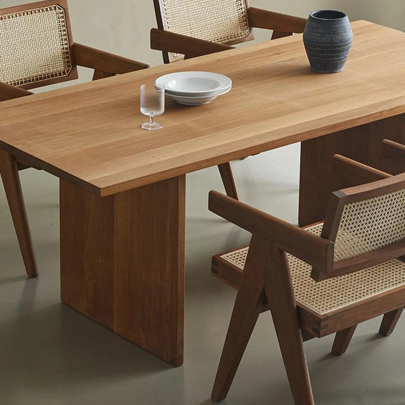 Comfortabele 1/3/4/5 Pieces Rectangle Dining Set Solid Wood Dining Table hout Chairs