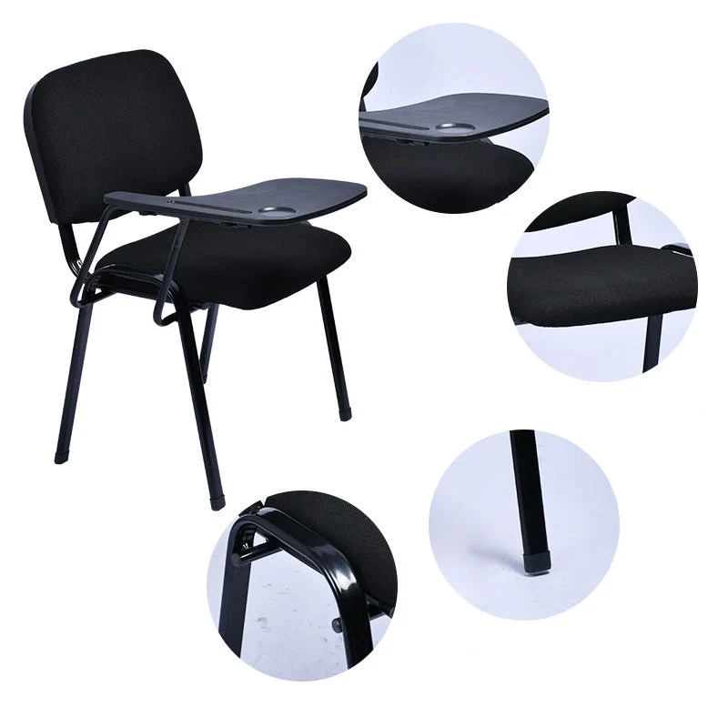 Compleet Tuinset Black Frame Modern Task Chair 4 Legs Microfiber Office Chair Metaal Base Blue