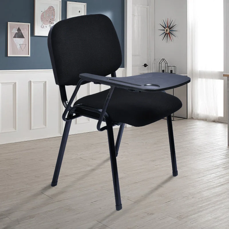 Compleet Tuinset Black Frame Modern Task Chair 4 Legs Microfiber Office Chair Metaal Base Blue