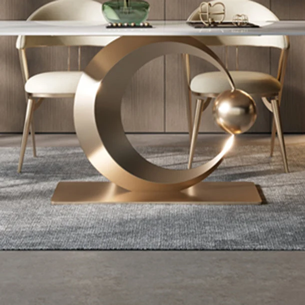 Eet- 1/4/5/6/7 Pieces Dining Chairs Set Sintered Stone Dining Table Set Rectangle Table