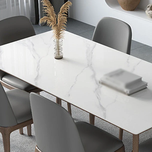 Eet- Strak Rectangle Sintered Stone Top Dining Set 1/2/3/4/5/7 Pieces Dining Table Chairs