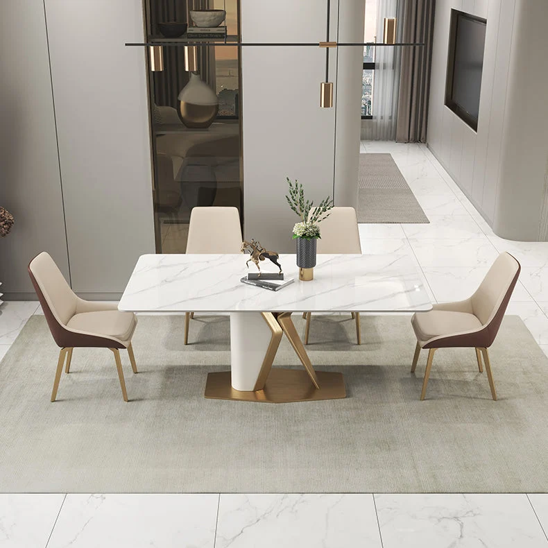 Garden Scandinavian 1/2/3/4/5 Dining Table Set Chair Sintered Stone Dining Table Set