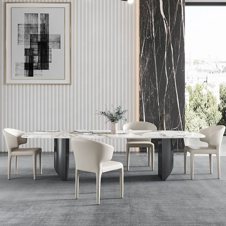 Hedendaags 1/4/5/7 Pieces Rectangle Dining Set Sintered Stone Dining Table Chairs met UV-bescherming | Snel geleverd