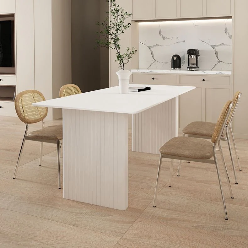 Hedendaags Dinette Set 1/2/5/7 Pcs Rectangle Table and Solid Wood Base Dining Set Chairs