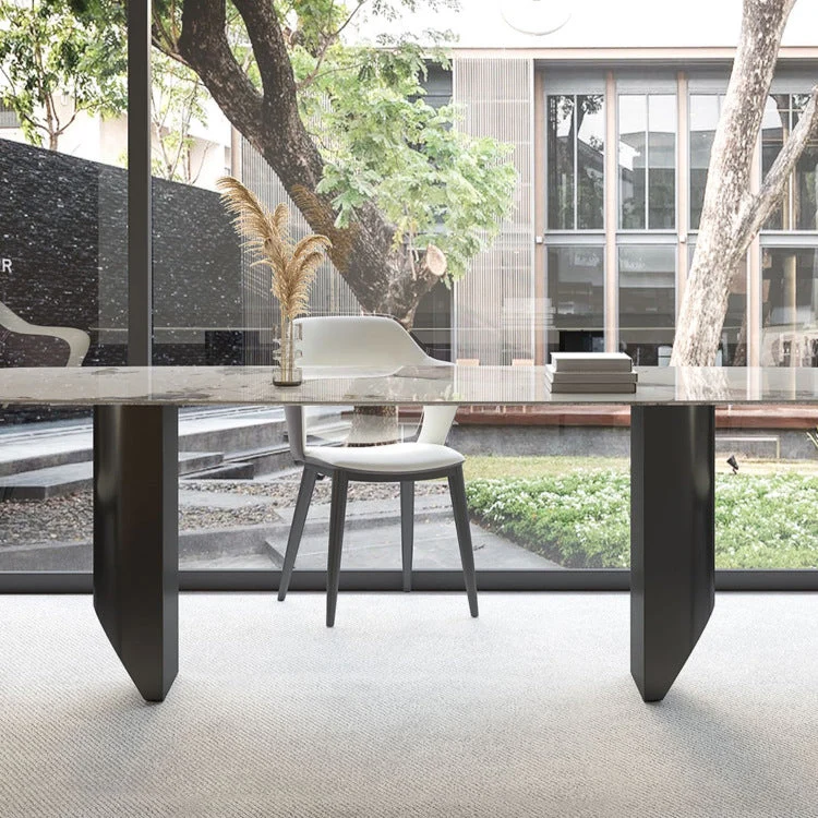 Hedendaags Sintered Stone Top Dining Set Rectangle 1/2/3/4/5/7 Pieces Dining Room Table Set Grijs Bruin | Weerbestendig