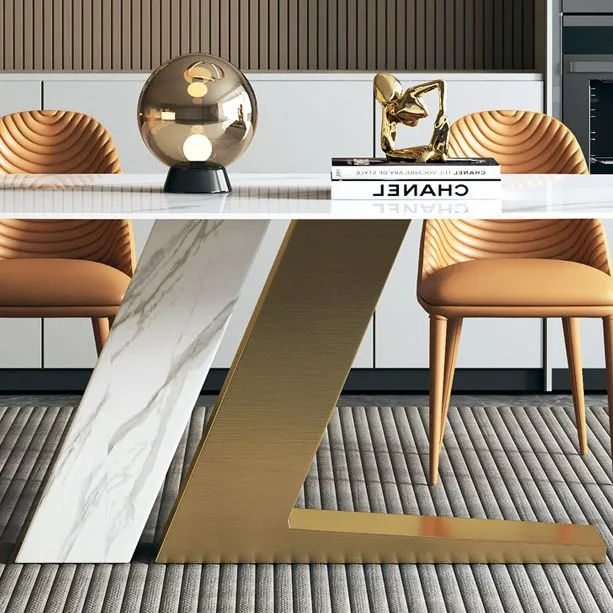 Luxurious Sintered Stone Top Dining Set Rectangle 1/2/5/7 Pieces Dining Area Table Set Snel te Monteren | Complete Set