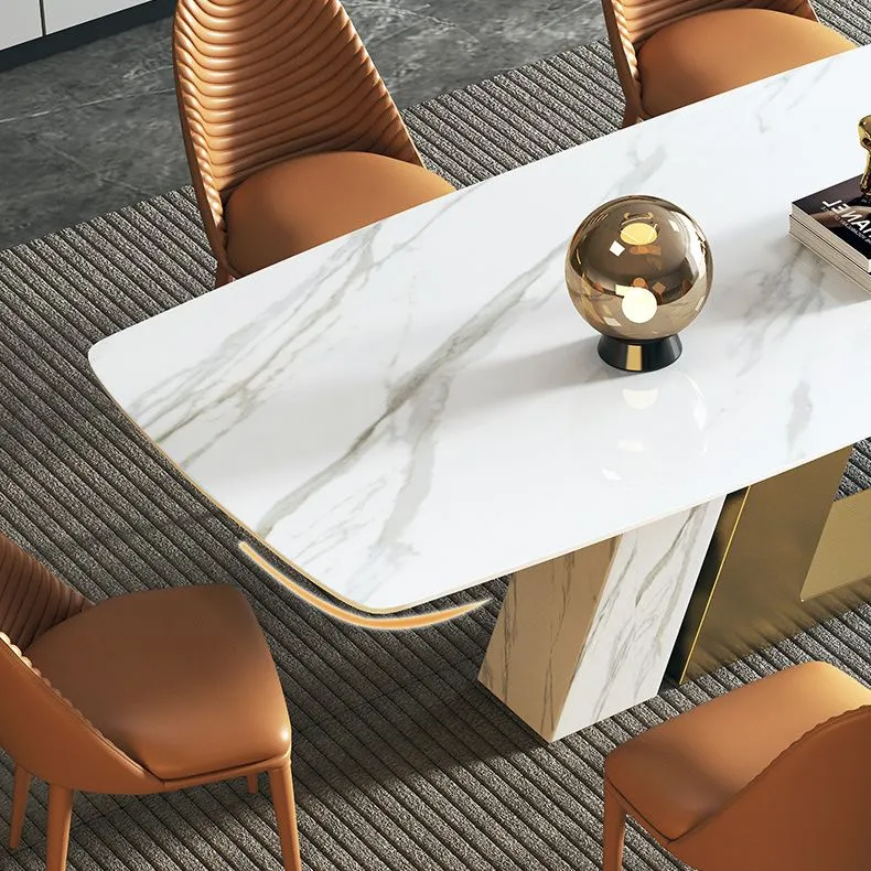 Luxurious Sintered Stone Top Dining Set Rectangle 1/2/5/7 Pieces Dining Area Table Set Snel te Monteren | Complete Set