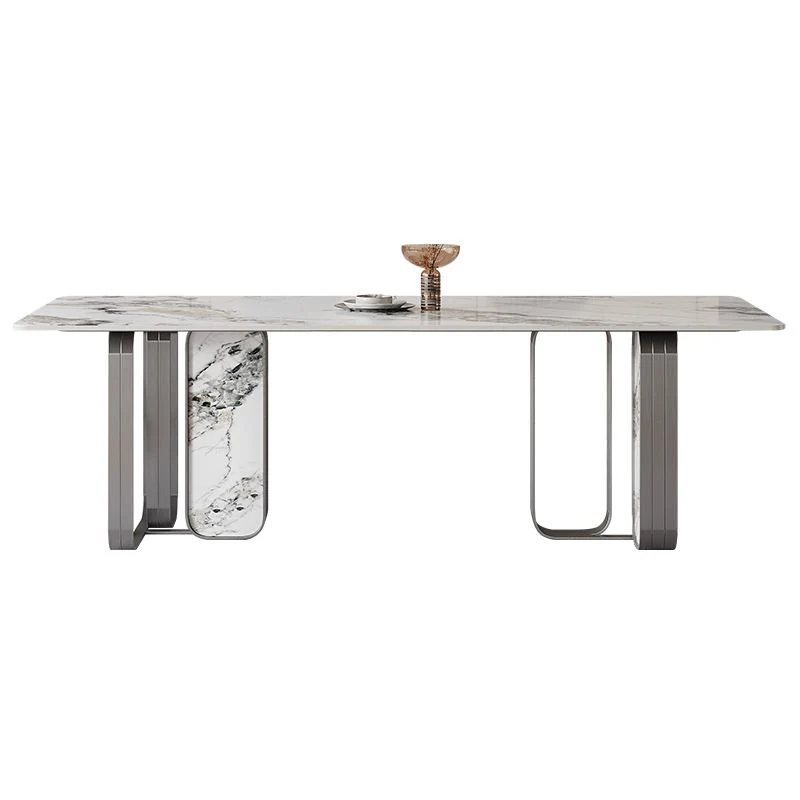 Met Eettafel Nordic Sintered Stone Top Dining Set Rectangle 1/2/5/6/7 Pieces Dining Table Chairs