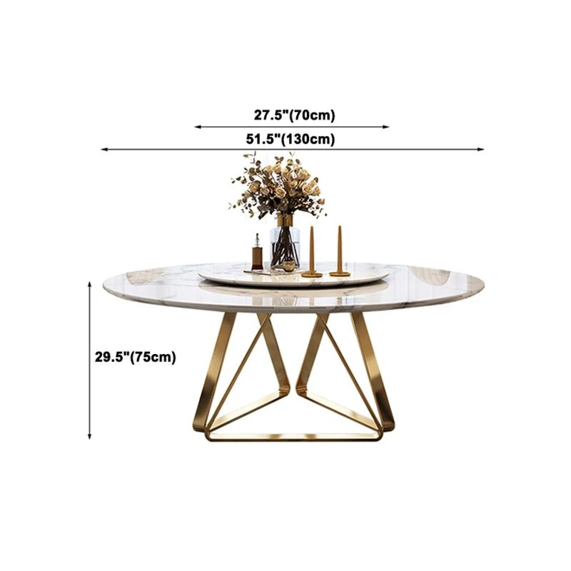 Met Eettafel Round Dining Table Set 1/4/5/7/9 Pcs Marble Dining Table Upholstered Chairs