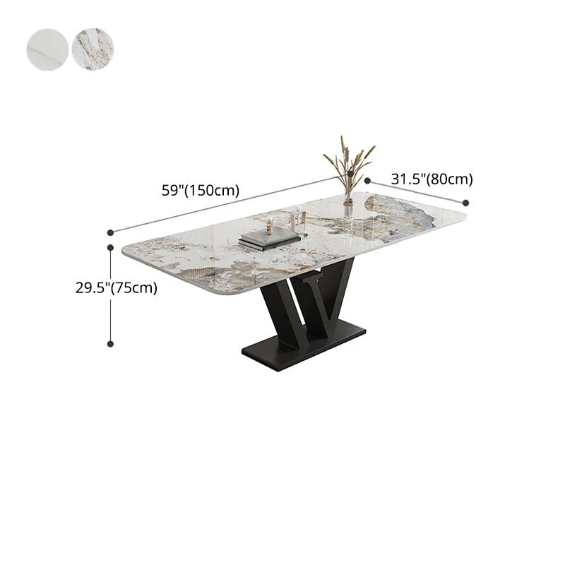 Modern 1/2/5/6 Pieces Dining Set Sintered Stone Dining Table Set Lederen Chairs